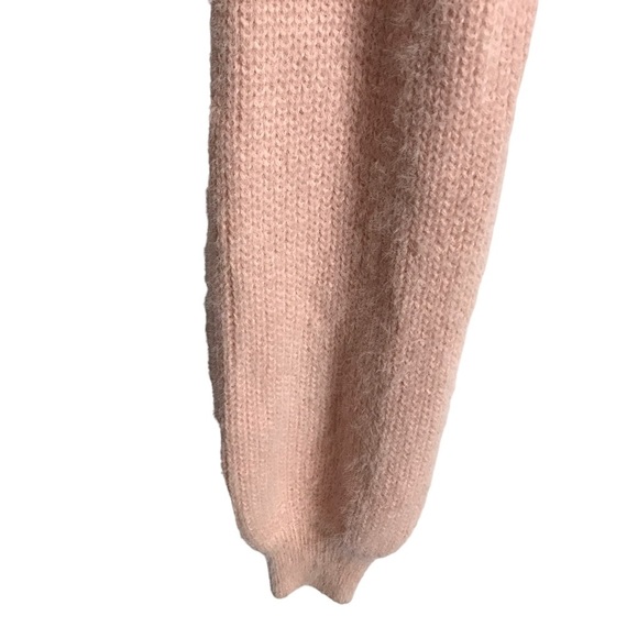 Crescent Medium‎ Women Pink Crewneck Oversized Balloon Sleeve Sweater - Picture 5 of 10